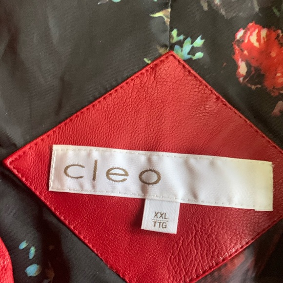 Rayon and pleather jacket - with black floral lining - Picture 5 of 5